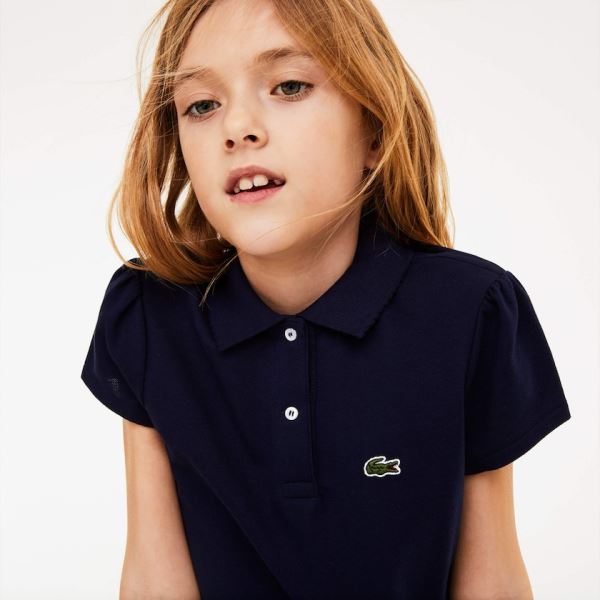 Lacoste Scalloped Collar Mini Piqué Polo Shirt Dětské - Polo Tmavě Blankyt Blankyt | CZ-HQbNWn